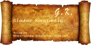 Glauber Konstantin névjegykártya